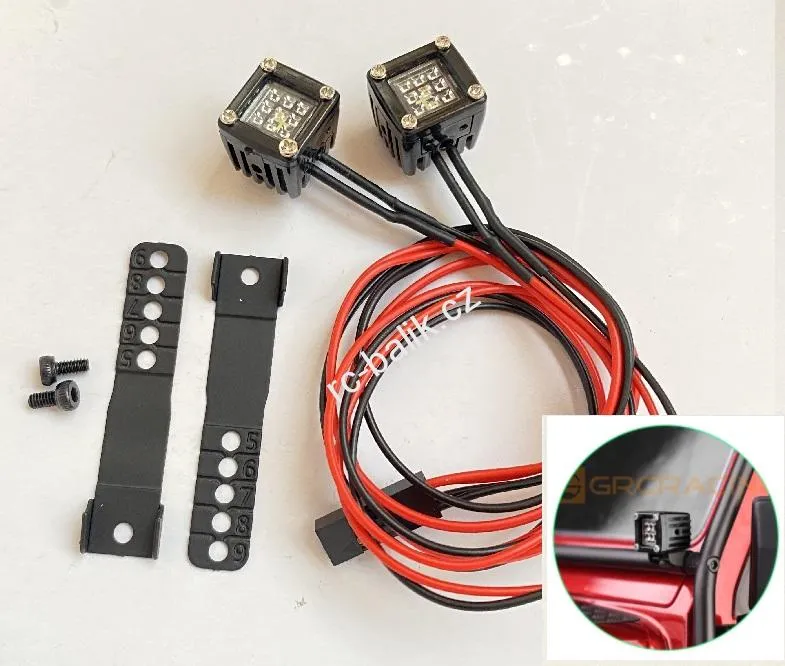 přídavné pracovní světlo + držáky + 2x LED s kabeláží