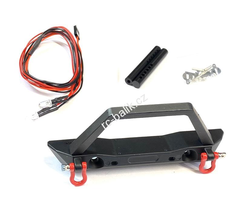 těžký přední kovový nárazník TRX-4 včetně šeklů + 2x LED bílá
