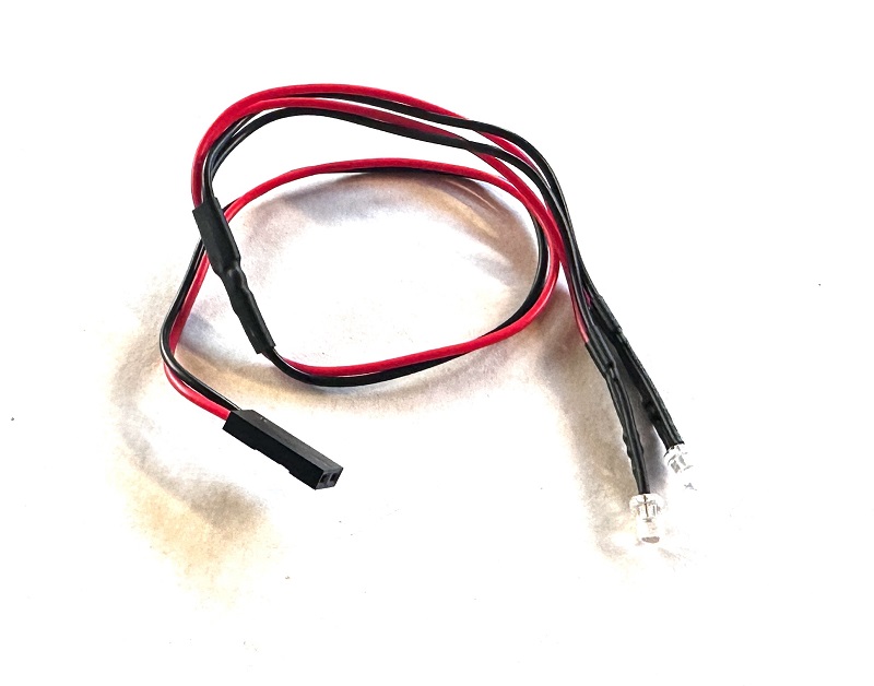 2x červená 3mm LED dioda s kabeláží 25cm