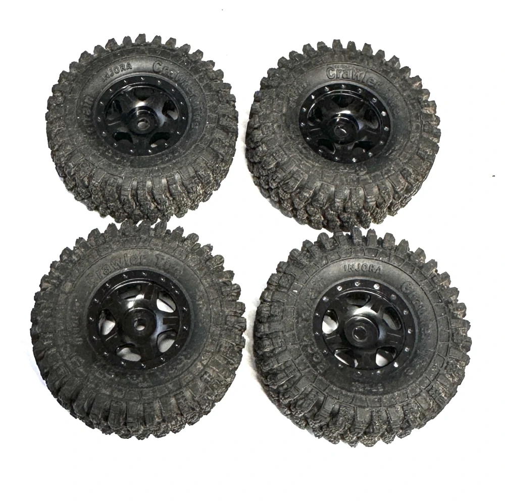 BAZAR zánovní kovové beadlock disky + pneu 1.0" 57x22mm