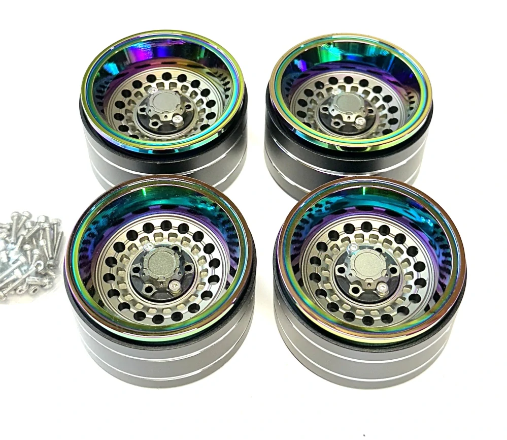 kovové duhové chromové beadlock disky 1.9 4ks