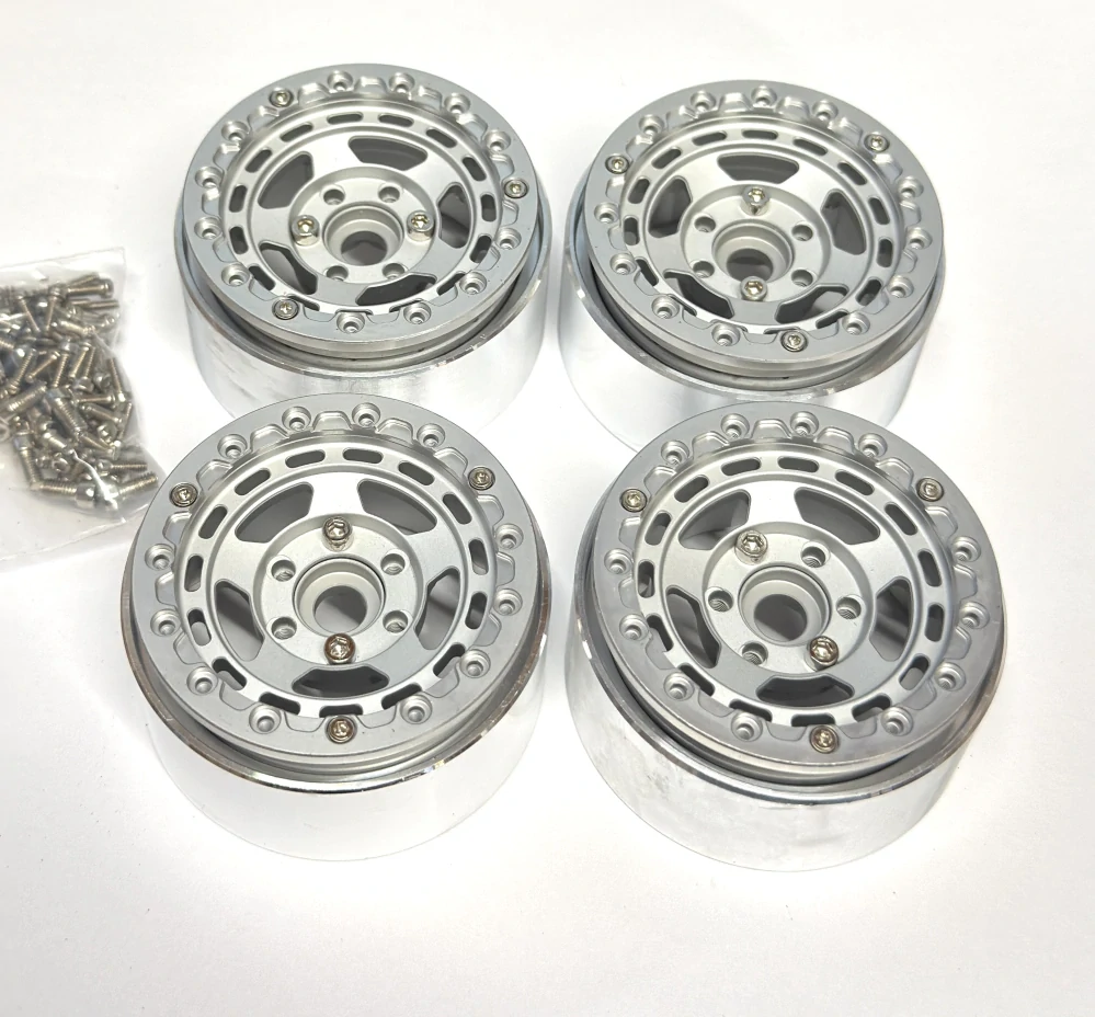 kovové beadlock disky 1.9 4ks stříbrné