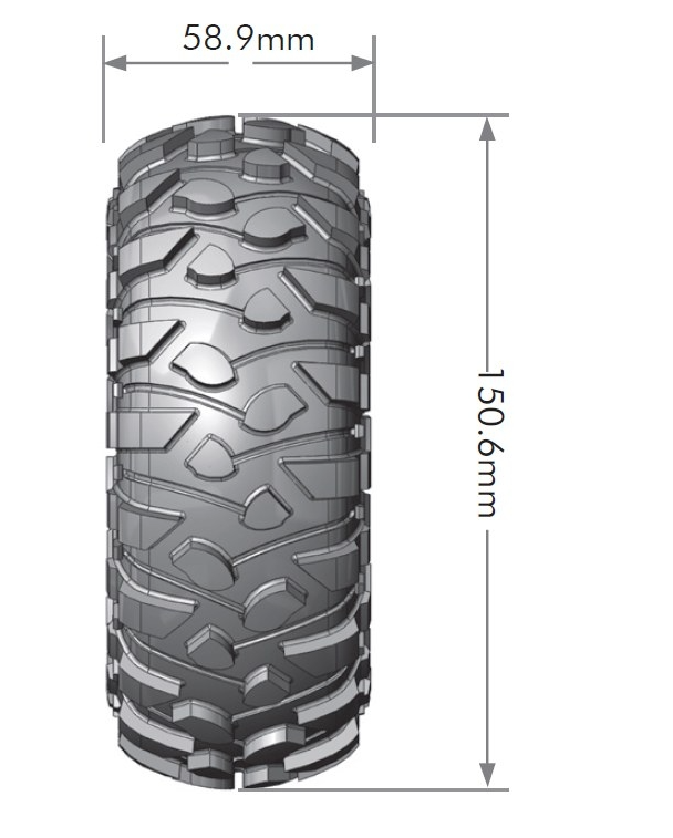 CR-ROWDY 2.2 - Pneumatiky s vložkou  (150x59mm)
