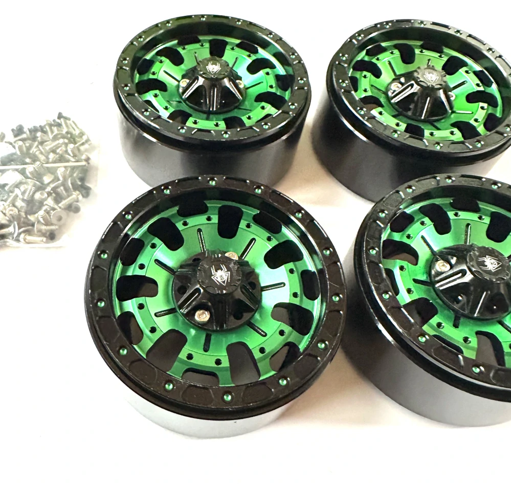 kovové beadlock disky 1.9 4ks zelené / černé