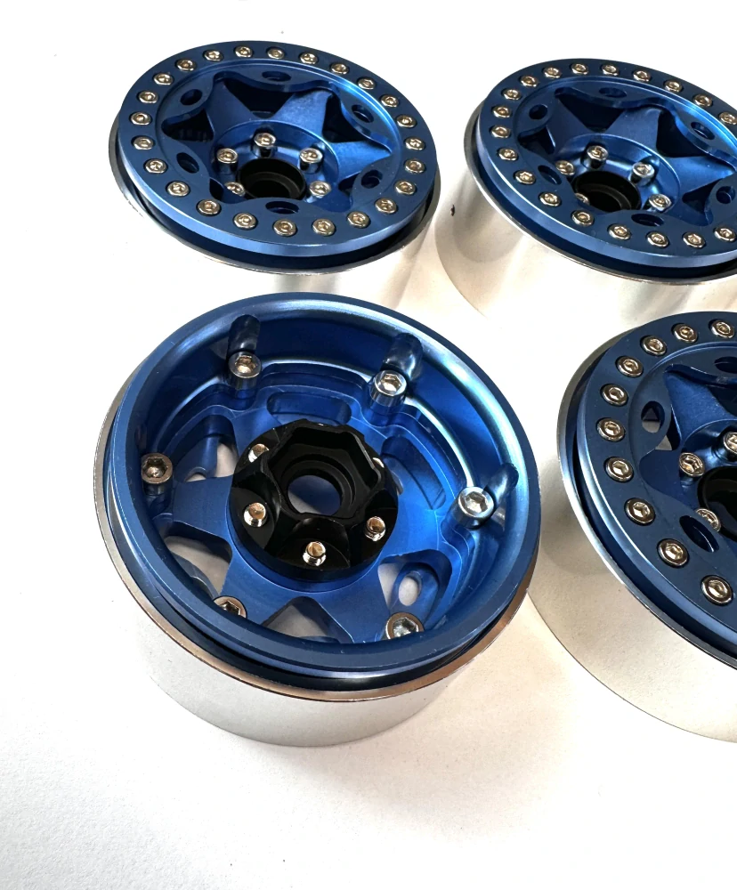 kovové beadlock disky 1.9 4ks modré
