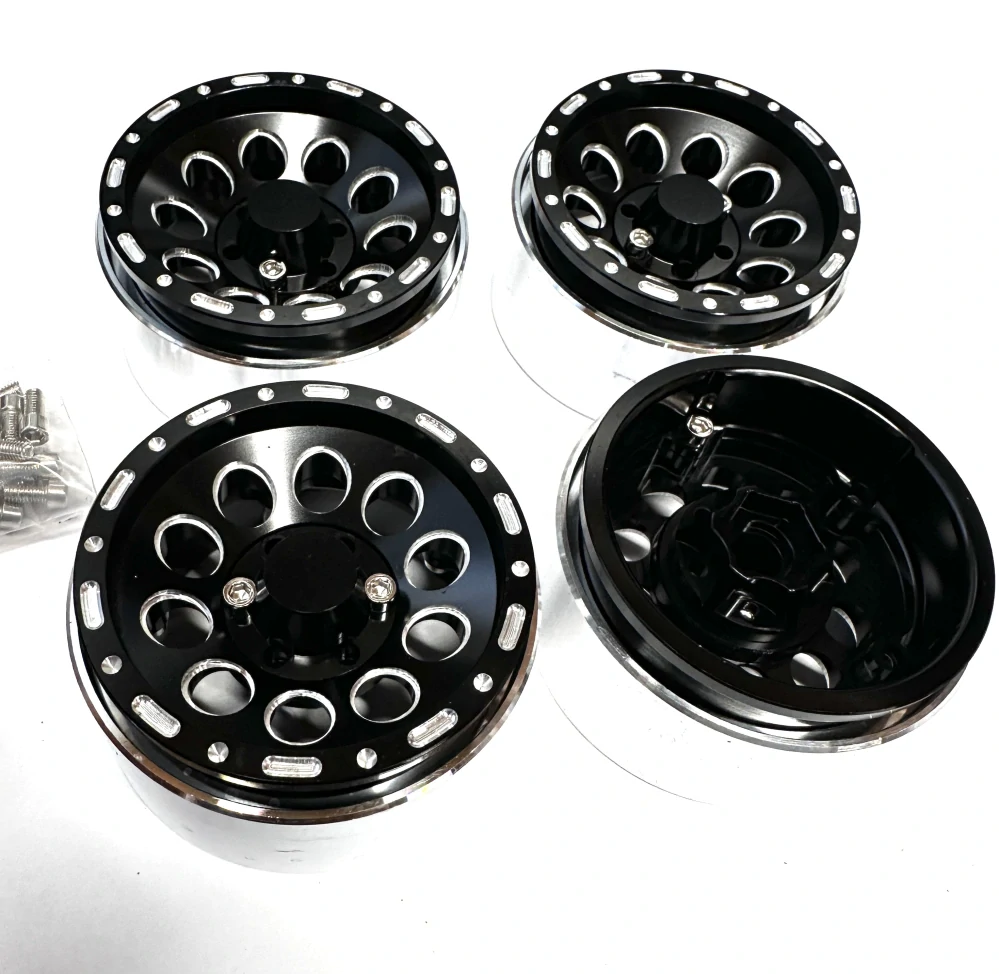 kovové beadlock disky 1.9 4ks červené / černé