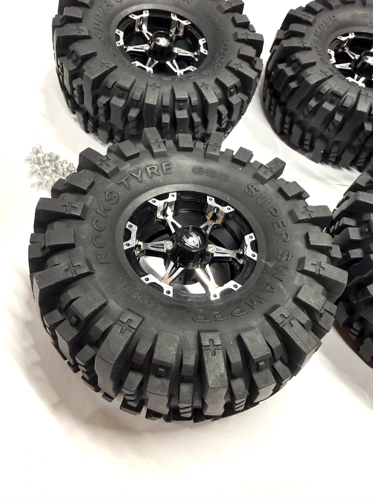 kovové beadlock disky + 4x Mud Slingers 1.9" 118mm
