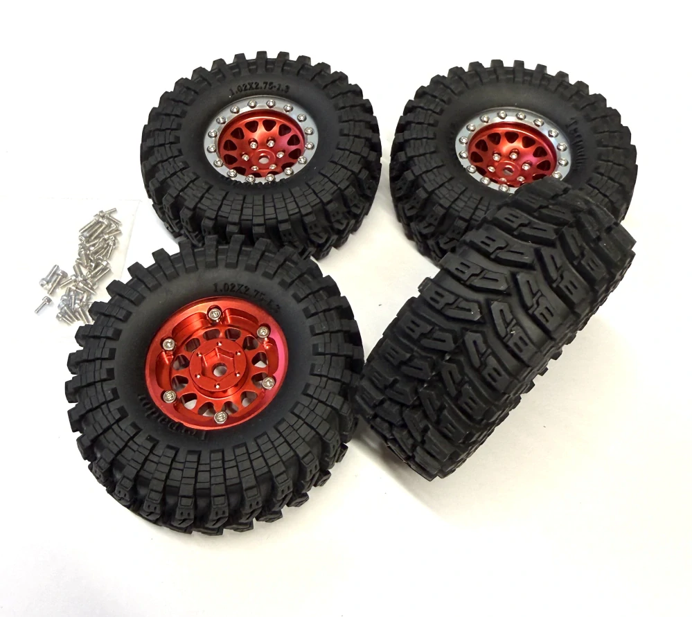těžké kovové beadlock disky 1.3" + pneu 67x27mm