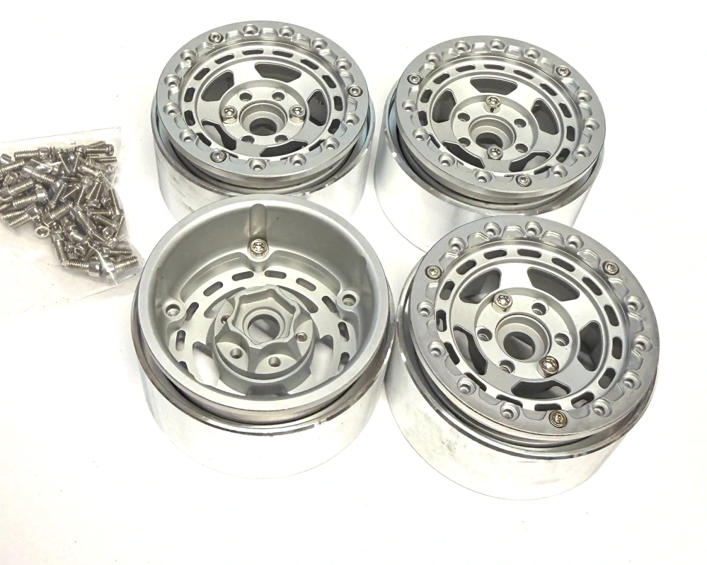 kovové beadlock disky 1.9 4ks stříbrné
