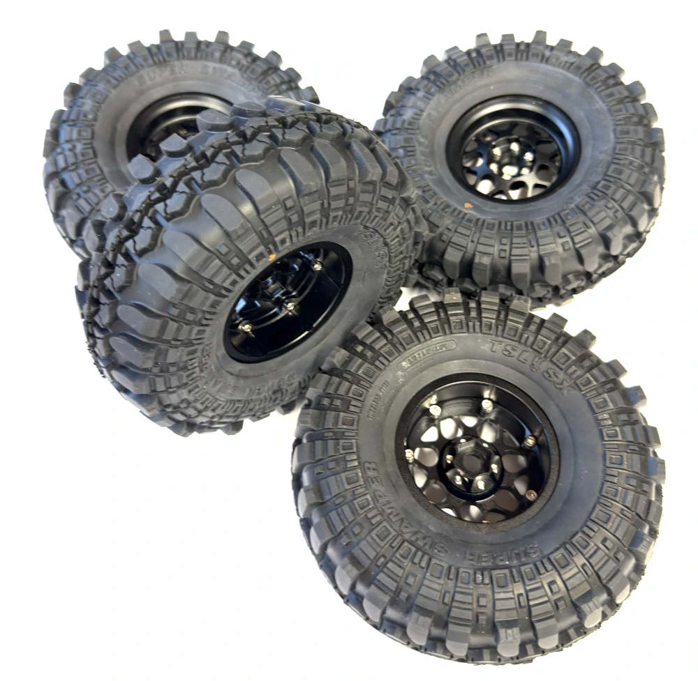 kovové beadlock disky 2.2"+ 4x pneu Pro-Line Interco Super Swamper G8 137x52mm
