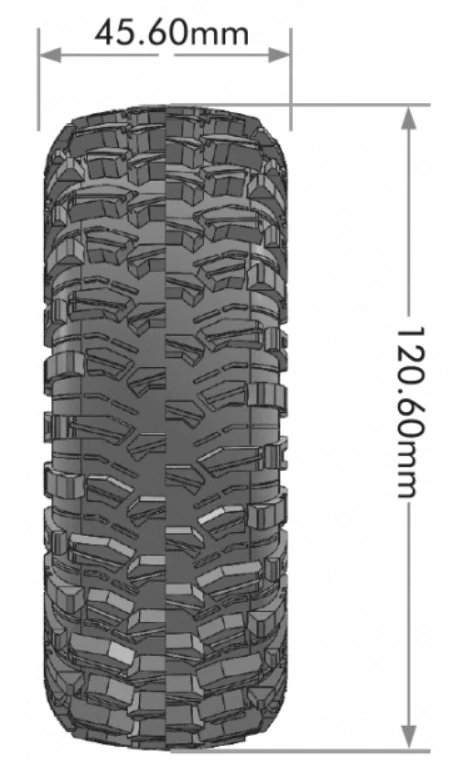 CR-SIXGEAR 1.9 - Pneumatiky s vložkou, 2 ks(120x46mm)
