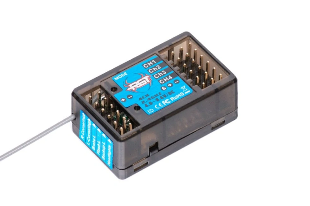 4 kanálová RC souprava X4 2,4GHz s přijímačem se světelným modulem