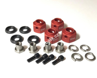 10mm rozšiřovací hliníkové šestihrany pro TRX-4 červené