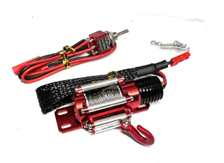 elektrický kovový naviják pro TRX-4 (červený) včetně ovládání