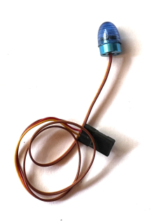 maják modrý 10mm s LED v3