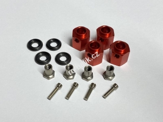 12mm rozšiřovací hliníkové šestihrany pro TRX-4 červené