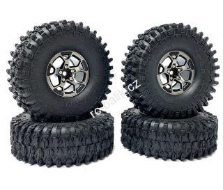 těžké kovové beadlock disky + 4x pneu SS 120mm (bez nápisů)