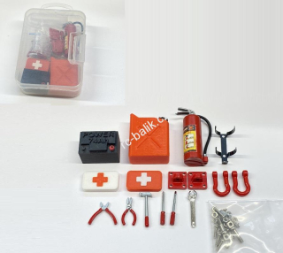 set doplňků v boxu 