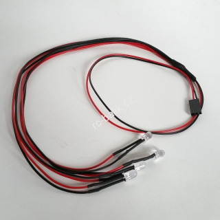 4x bílá 5mm LED dioda s kabeláží 60cm