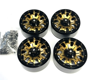 kovové beadlock disky 1.9 4ks zlaté / černé