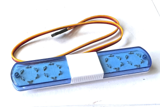 maják modrý nízký 115mm s LED
