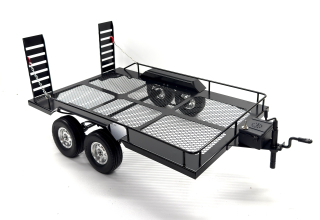 dvouosý kovový přívěsný expediční vozík s nájezdy 1:10 a osvětlením 