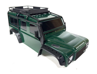 Traxxas bezsponková kompletní karosérie Land Rover Defender zelená: TRX-4