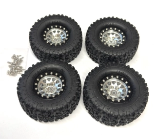 těžké kovové beadlock disky 1.3" + pneu 65x25mm