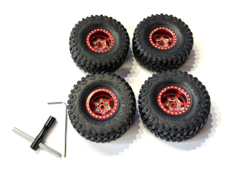 kovové beadlock disky 1.0" + pneu 57x25mm (110g)