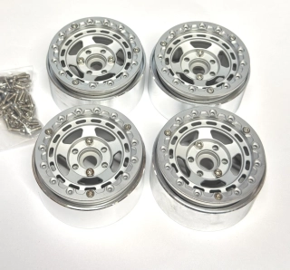 kovové beadlock disky 1.9 4ks stříbrné