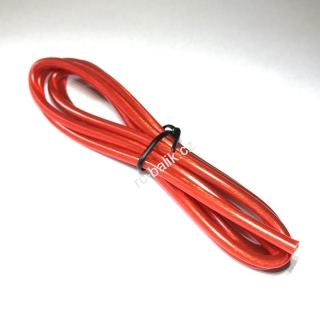 silikonový kabel 12AWG červený průhledný silikon